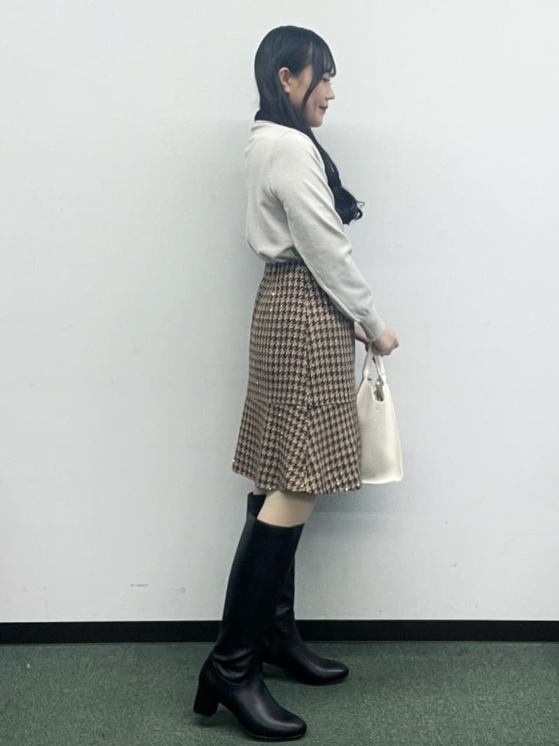 Hitomiさんの「index｜ラメスパンコール千鳥柄ペプラムミニスカート【洗濯機OK／イージーアイロン】」を使ったコーディネート
