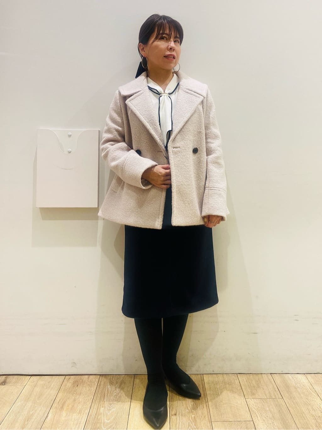 YUKOさんの「index｜ブークレミドルコート【洗える】」を使ったコーディネート