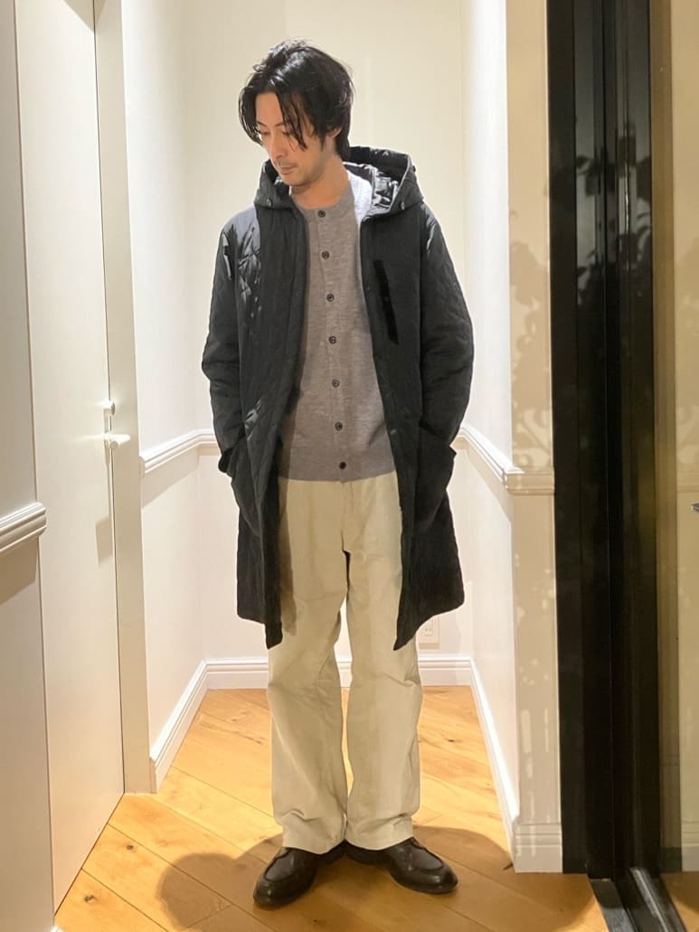 junyaさんの「DRESSTERIOR｜キルティング フーデット コート」を使ったコーディネート