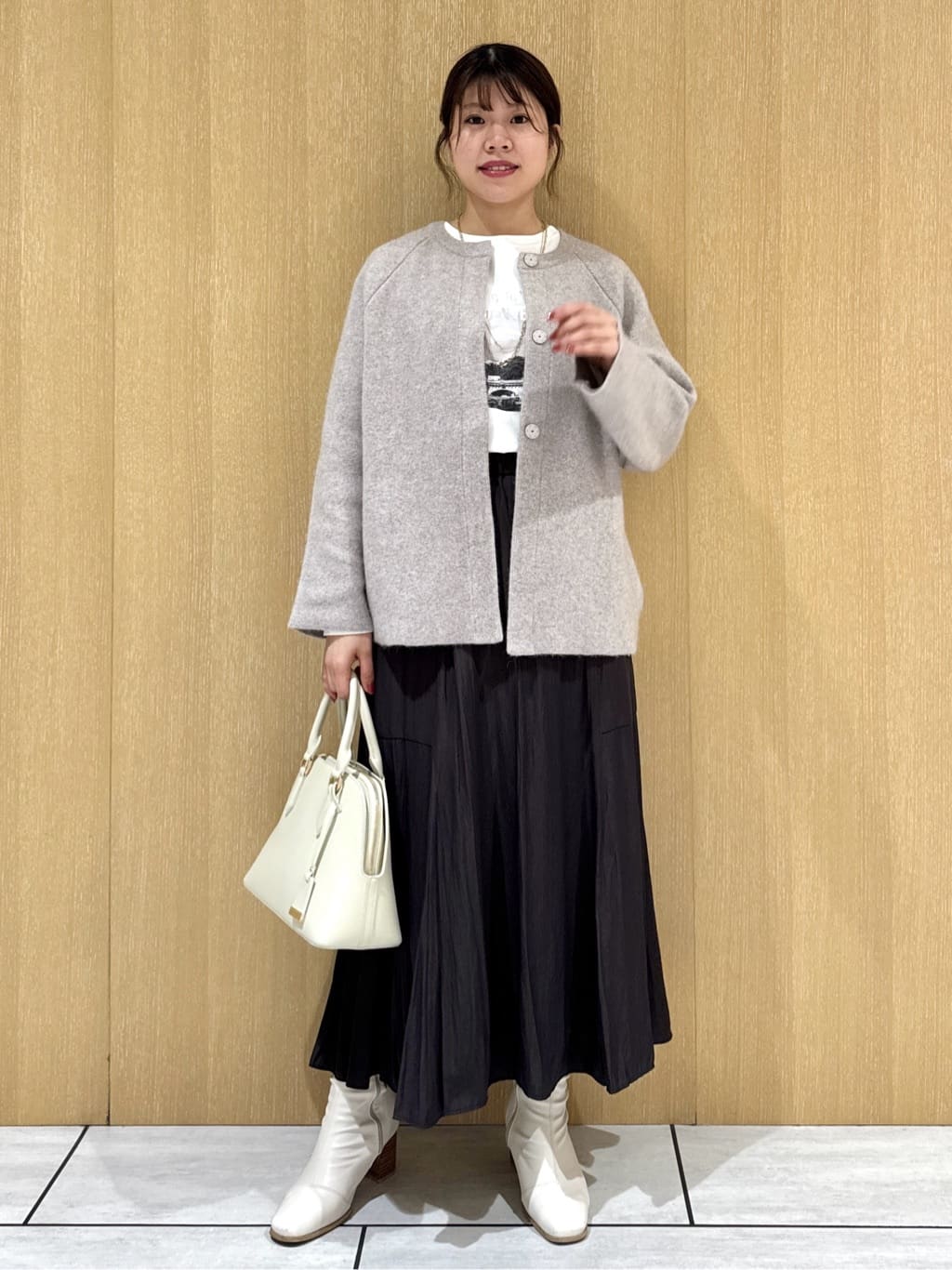 nanaさんの「UNTITLED｜【軽アウター/ミドル丈】ウールニットコーディガン」を使ったコーディネート