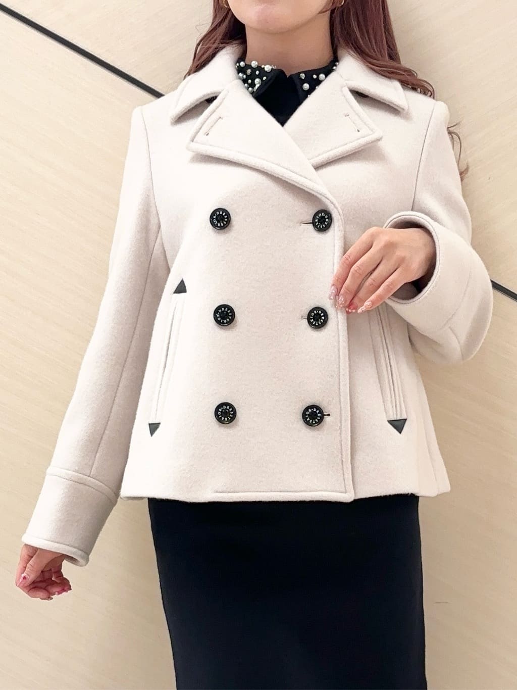 Rinaさんの「DRESSTERIOR｜スパンコール2WAY巾着バッグ」を使ったコーディネート