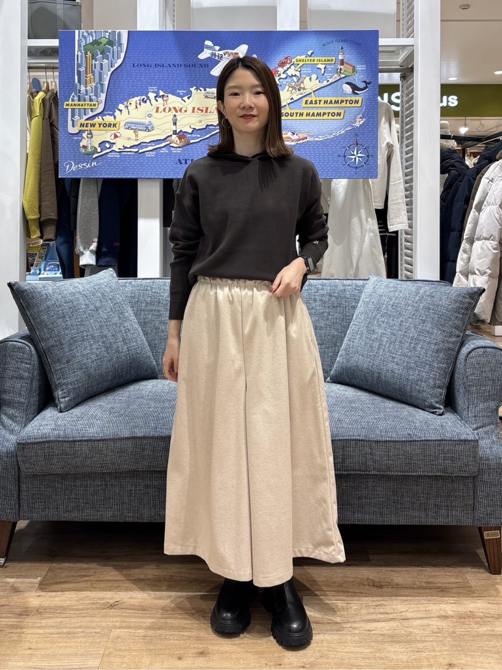 risaさんの「Dessin｜【撥水・2WAY】ミュラーダウンコートミドル丈」を使ったコーディネート