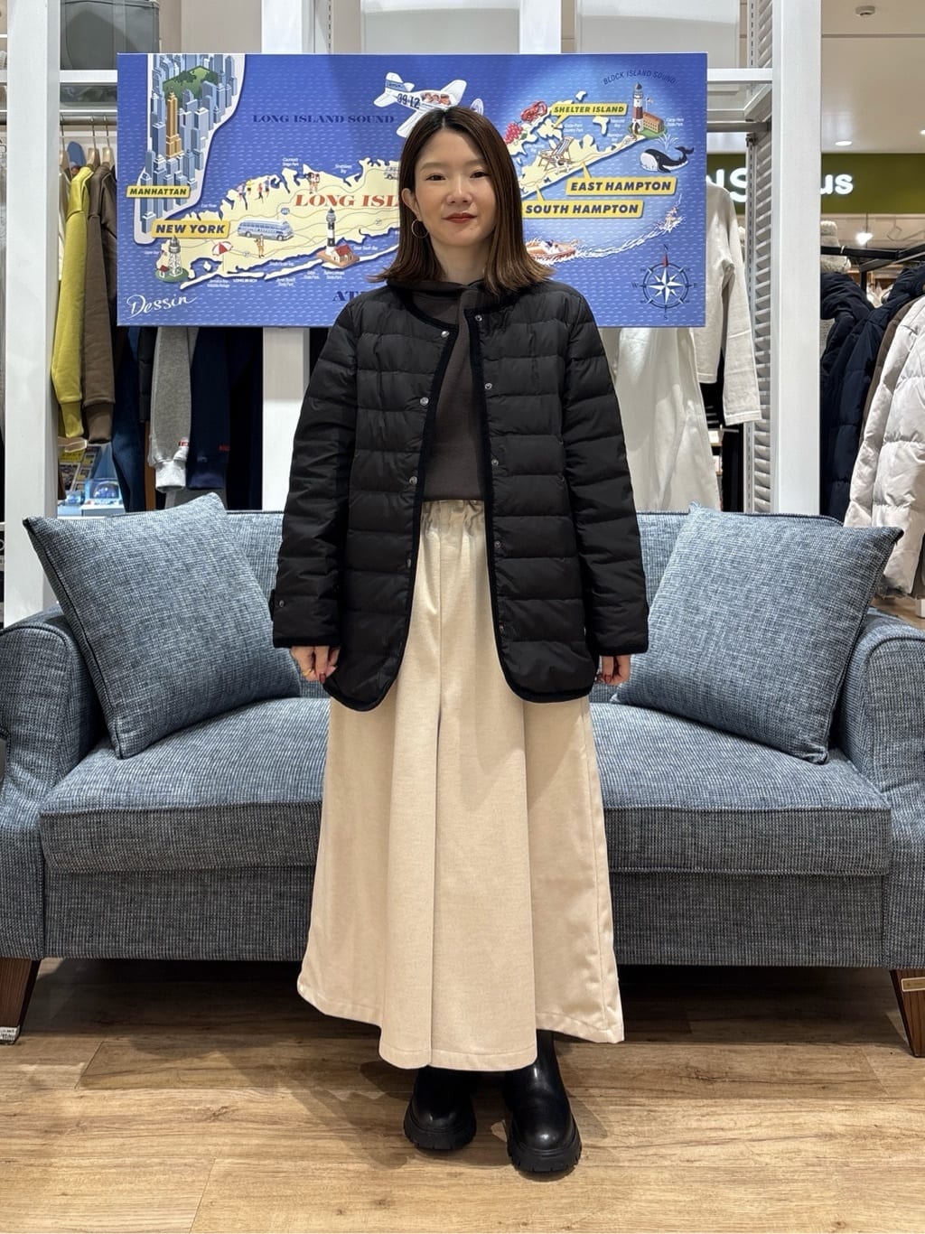 risaさんの「Dessin｜【撥水・2WAY】ミュラーダウンコートミドル丈」を使ったコーディネート