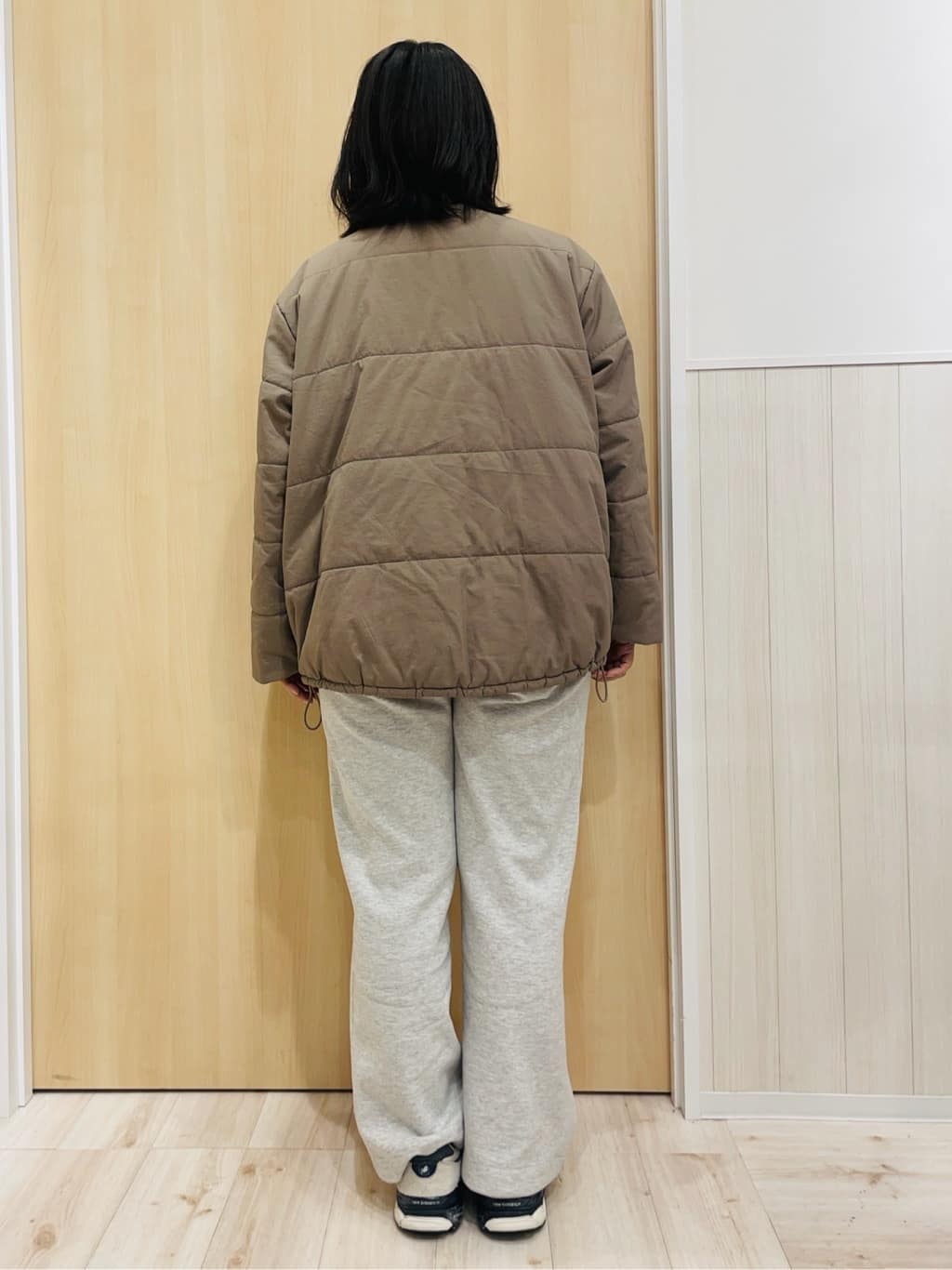 すーさんの「SHOO･LA･RUE｜【洗濯機可/撥水/リバーシブル】 ノーカラー中綿ブルゾン」を使ったコーディネート