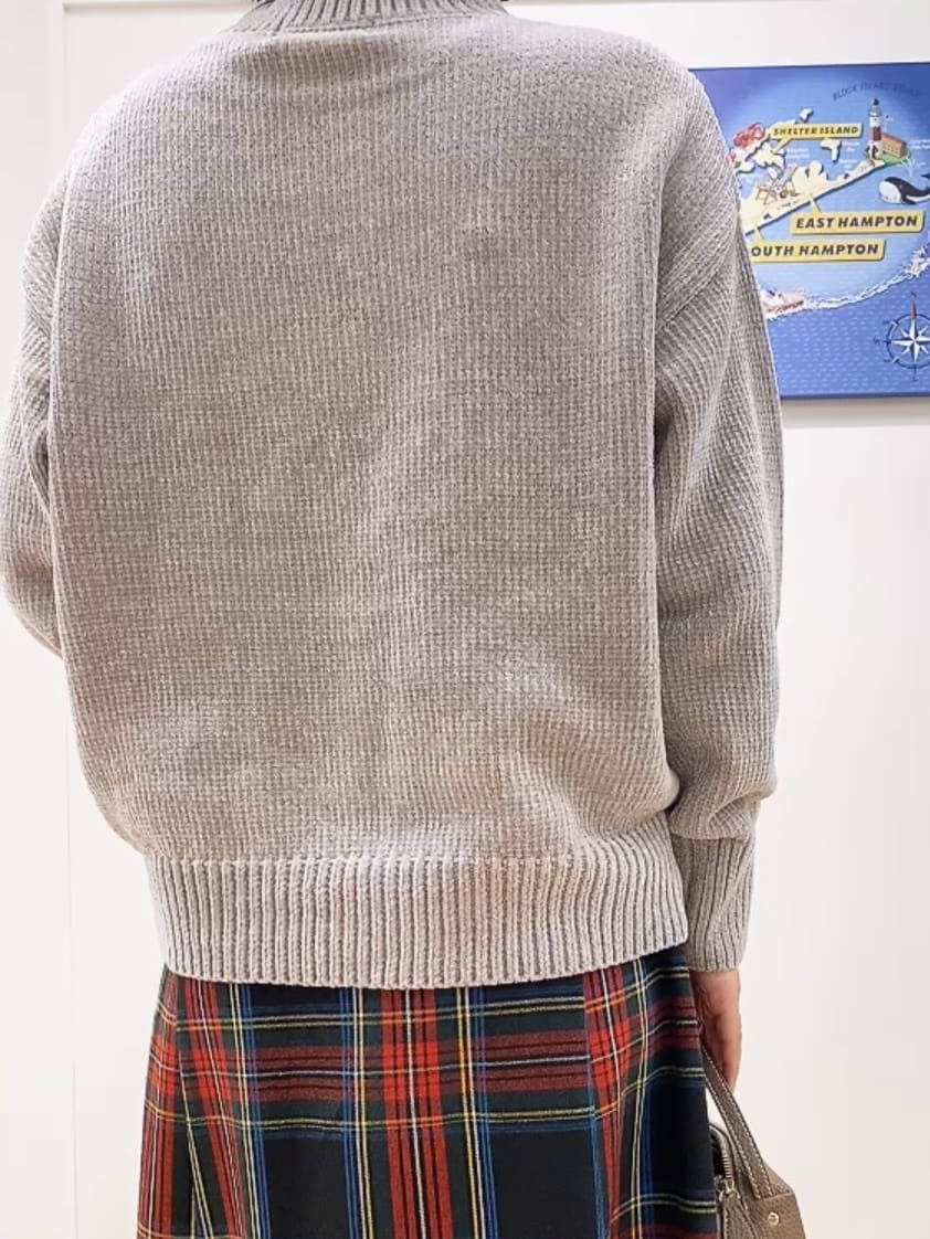 Hamaさんの「Dessin｜【洗える】ハイネックベロアモールニット」を使ったコーディネート
