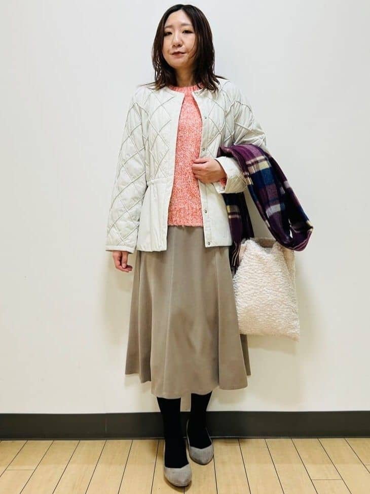miiiさんの「Reflect｜【気軽な羽織に◎】中綿キルティングショートコート」を使ったコーディネート
