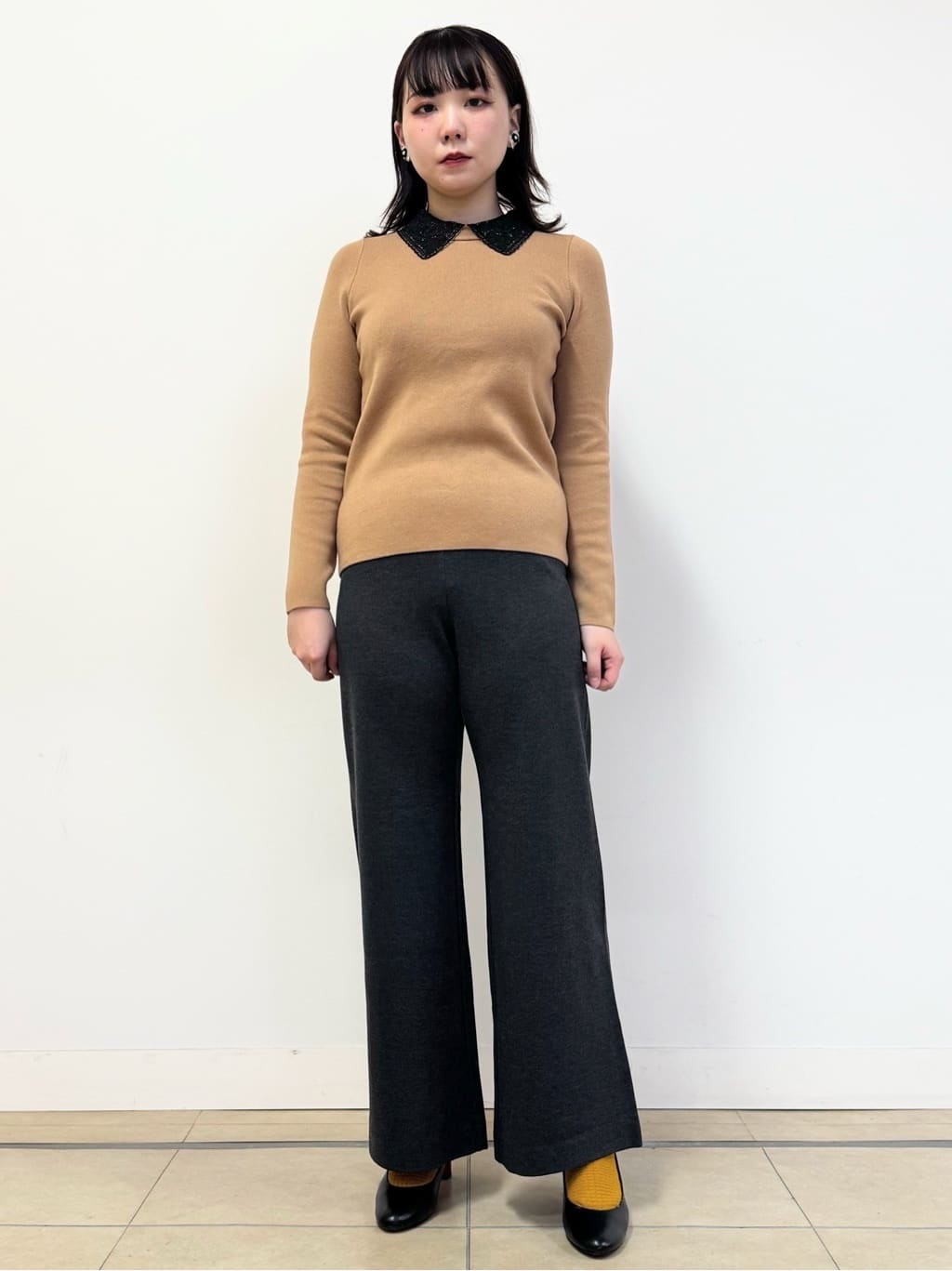 なかもとあきさんの「DRESSTERIOR｜2WAYレースカラーニット」を使ったコーディネート