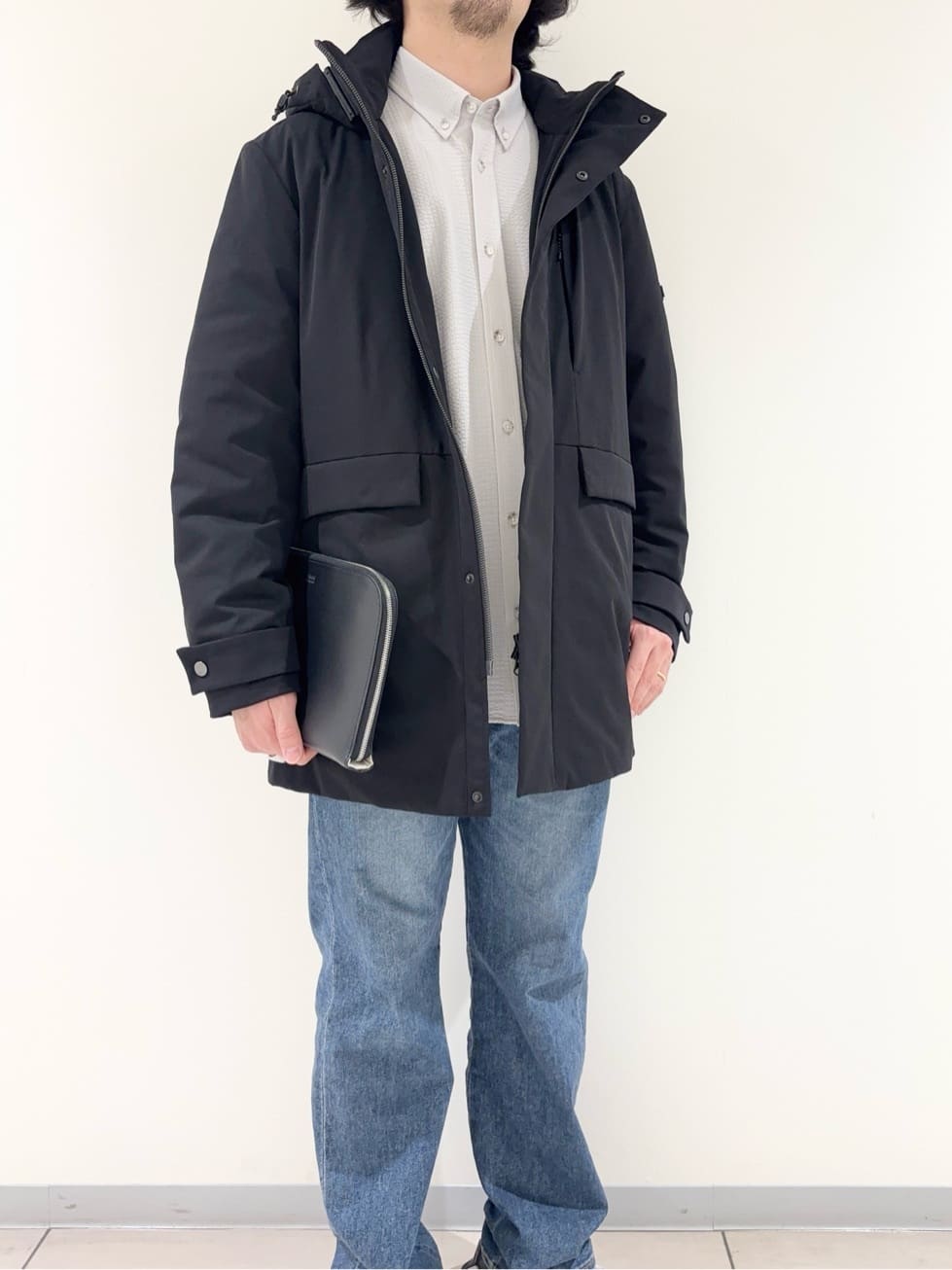 及川さんの「TAKEO KIKUCHI｜【None Of Stress】ストレッチ ダウンブルゾン」を使ったコーディネート