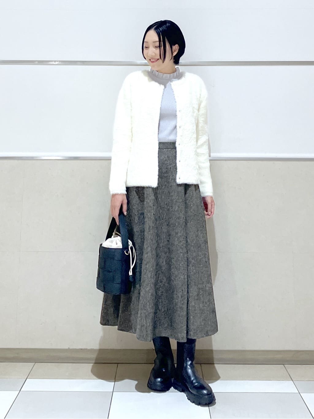 eriko さんの「Dessin｜【洗える】オーガンジーフリルニット」を使ったコーディネート