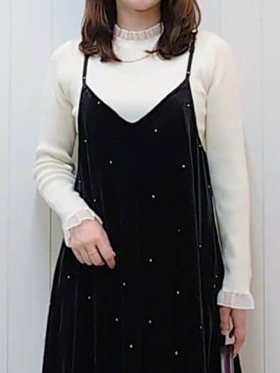 itoさんの「Dessin｜【前後2WAY/洗える】ベロアワンピース」を使ったコーディネート