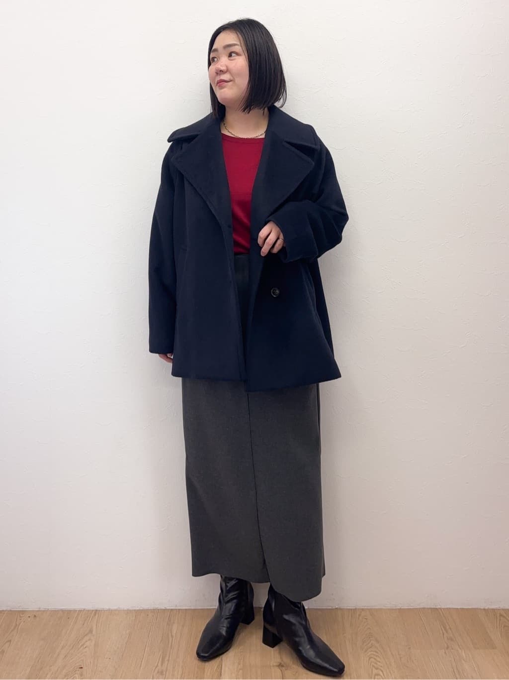 Takeさんの「OPAQUE.CLIP｜カシミヤブレンドウールミドルピーコート」を使ったコーディネート