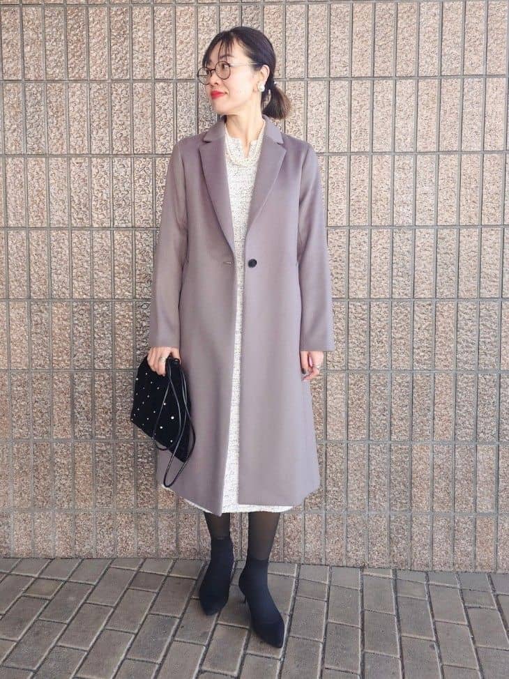 MUTSUKOさんの「UNTITLED｜【スタイリッシュ／オンオフ兼用】ウールチェスターコート」を使ったコーディネート