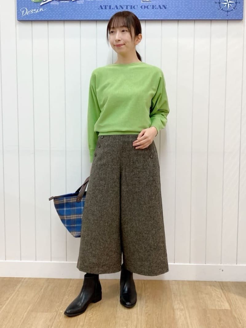 yoshiさんの「Dessin｜【洗える】ウールブレンド後ろボタンニット」を使ったコーディネート