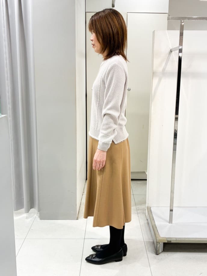 たみちゃんさんの「Reflect｜【ほんのりラメ感◎】ケーブル柄ニット」を使ったコーディネート