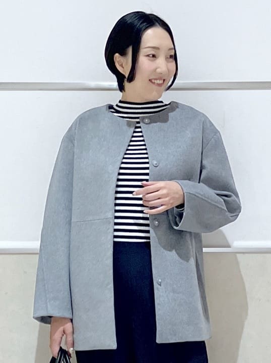 eriko さんの「Dessin｜ウール混クルーネックコート」を使ったコーディネート