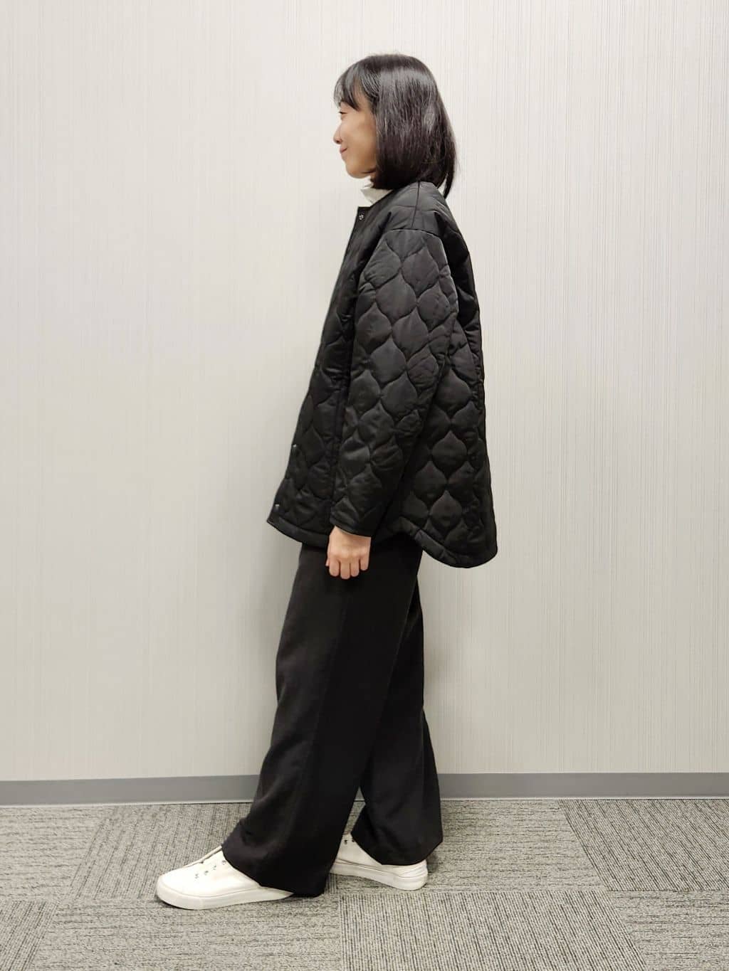 naraさんの「Dessin｜【洗える】ペイント風刺繍入り配色ラインニット」を使ったコーディネート