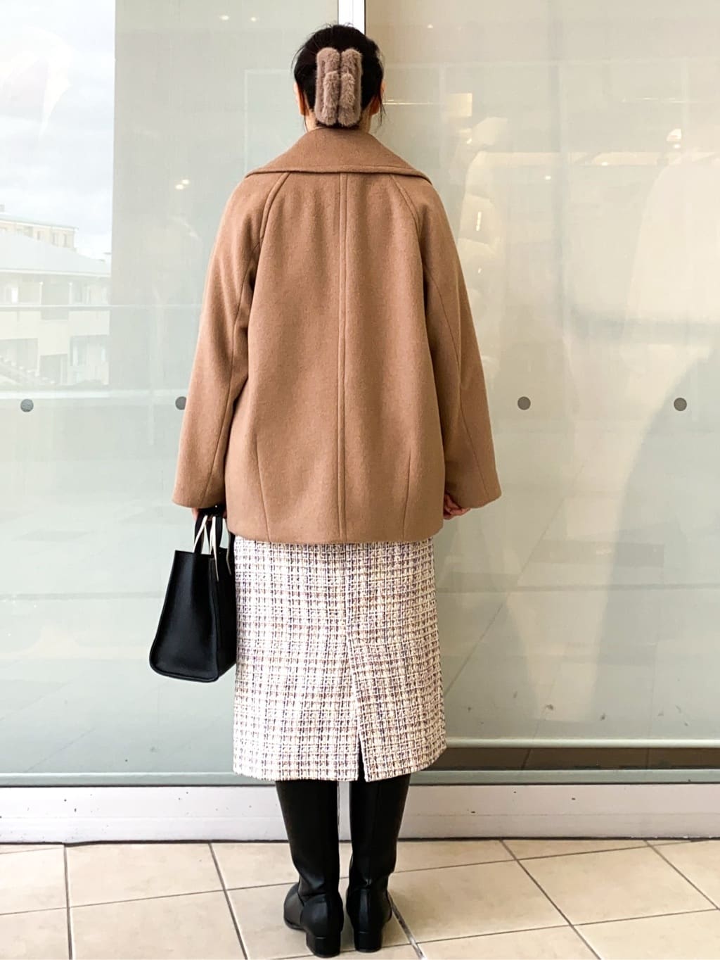 Jeanさんの「OPAQUE.CLIP｜カシミヤブレンドウールミドルピーコート」を使ったコーディネート