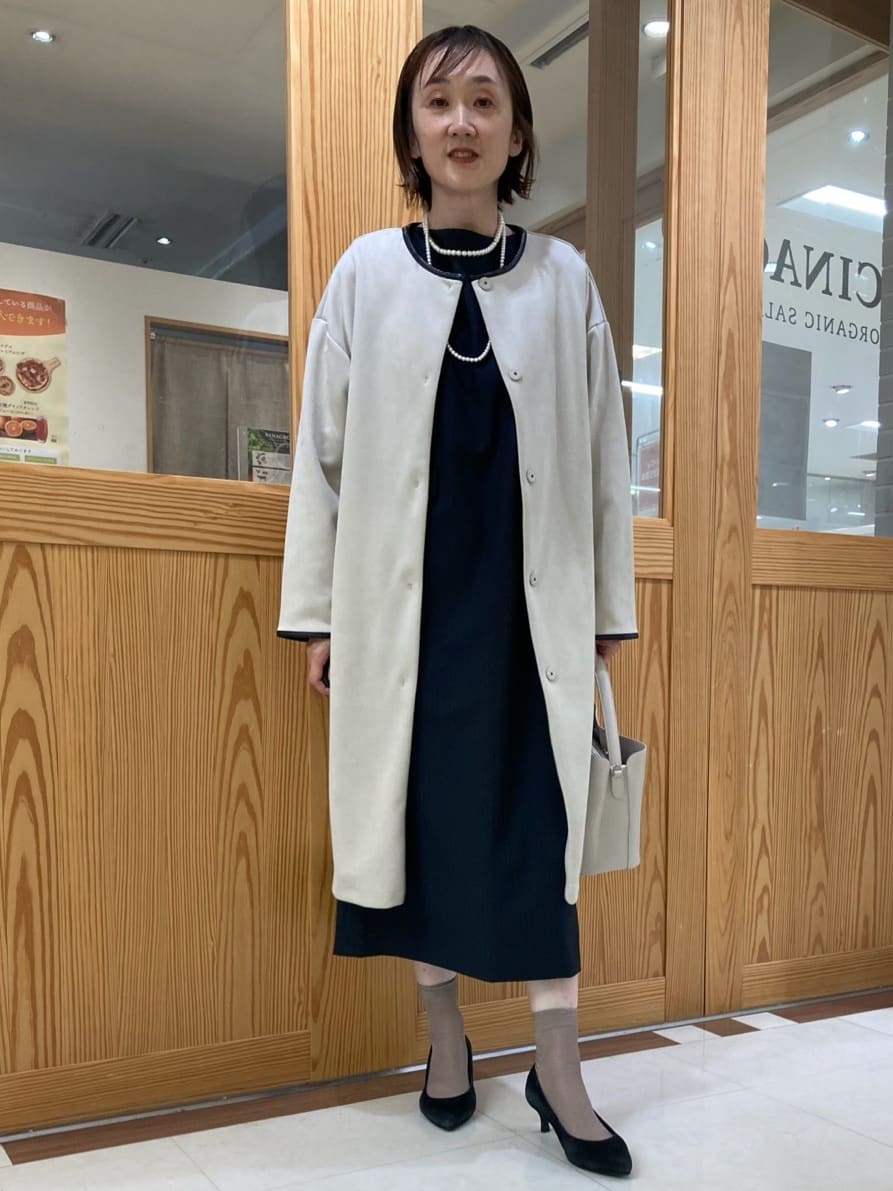 ゆうさんの「UNTITLED｜【洗える/軽羽織り】マシュマロタッチ　スエード調コート」を使ったコーディネート