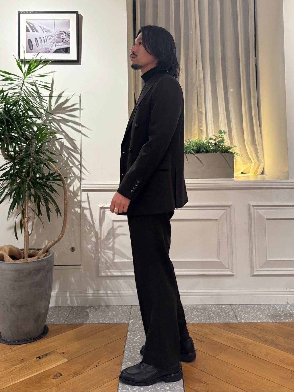 kawarataniさんの「DRESSTERIOR｜【セットアップ可】ブラウンツイル ダブルジャケット」を使ったコーディネート