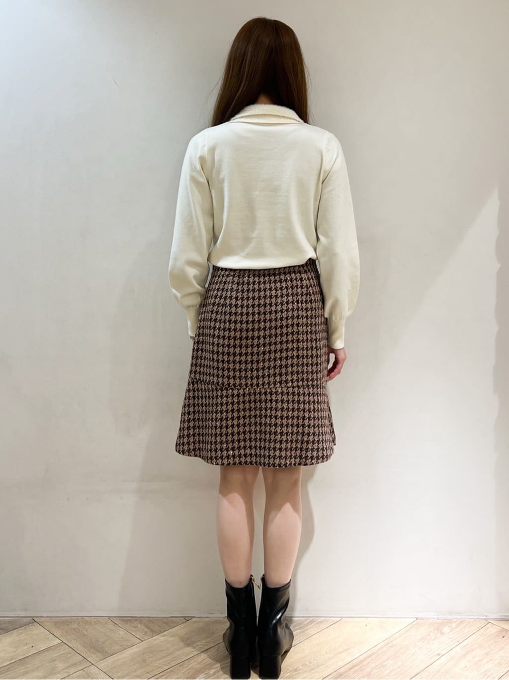 nanaさんの「index｜ラメスパンコール千鳥柄ペプラムミニスカート【洗濯機OK／イージーアイロン】」を使ったコーディネート