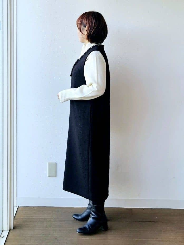 やじまさんの「UNTITLED｜【8色展開/洗える】ウールカシミヤ ハイネックニット」を使ったコーディネート
