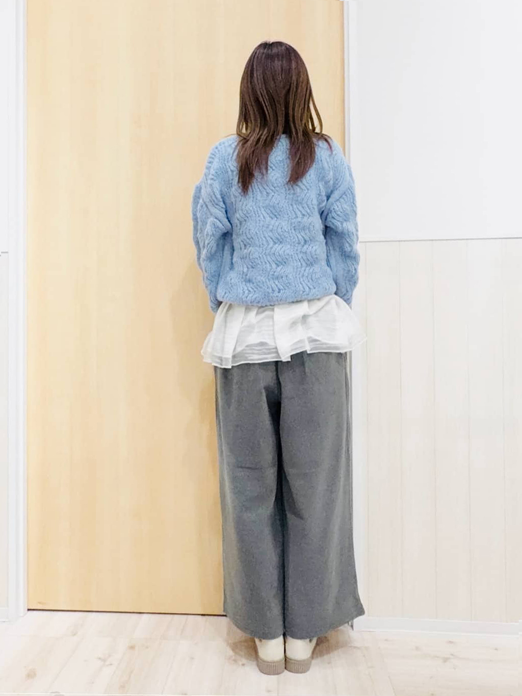 Naさんの「SHOO･LA･RUE｜【S-LL】ふんわり大人の 透かし編みニット」を使ったコーディネート