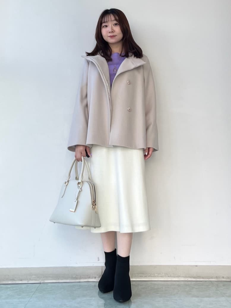 KAHOさんの「UNTITLED｜【きれいめ/洗える】ラメ入りワイドボートネックニット」を使ったコーディネート