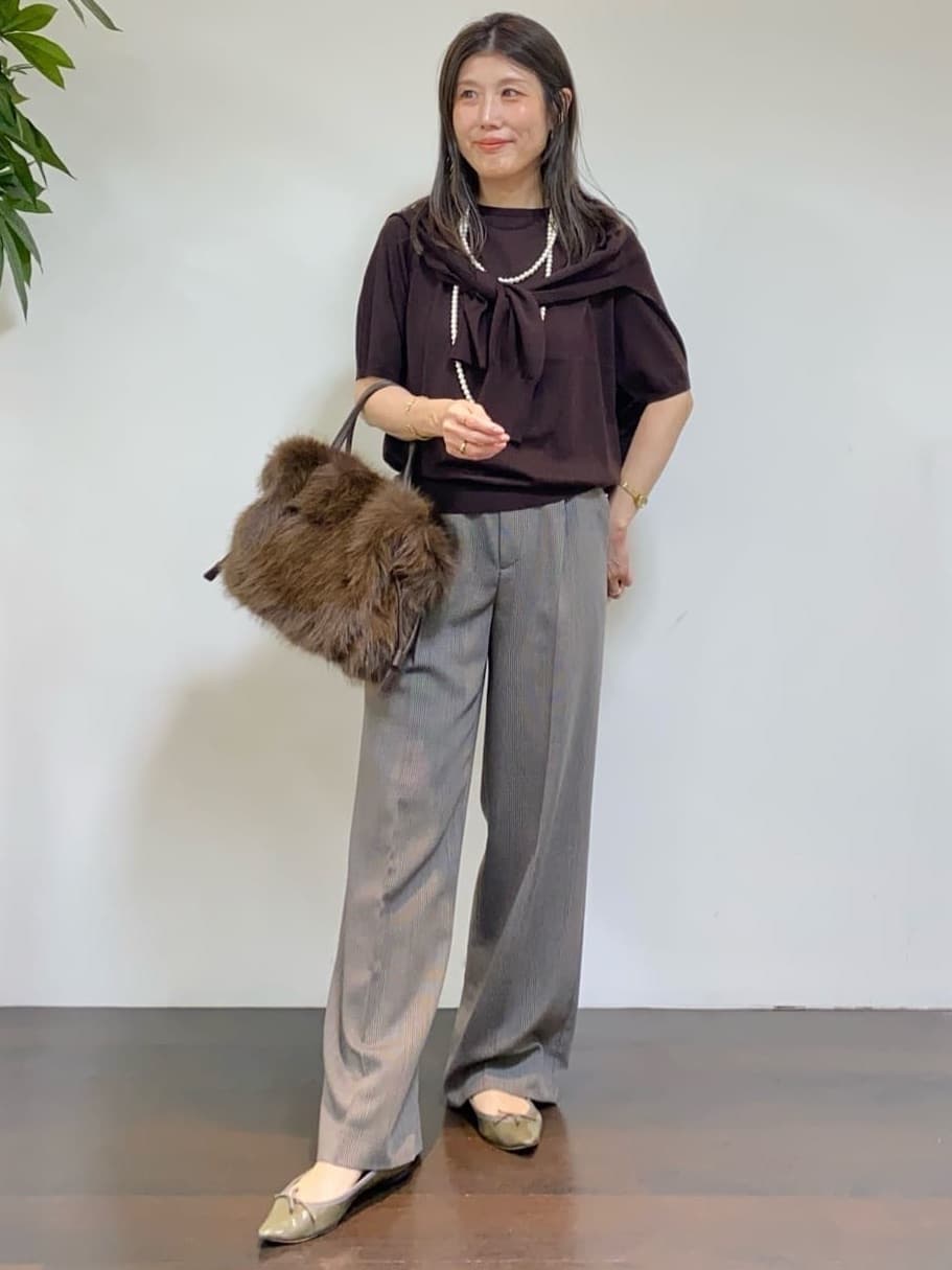 tomoさんの「UNTITLED｜【アンサンブル可/六分袖/洗える】ウールシルクニット」を使ったコーディネート