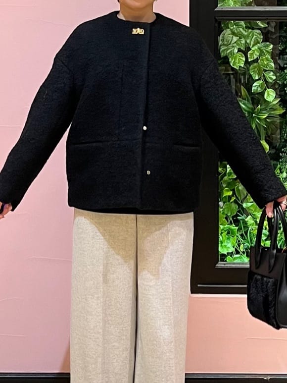 ogataさんの「DRESSTERIOR｜フェイクファーコンビリサイクルレザートートバッグ」を使ったコーディネート