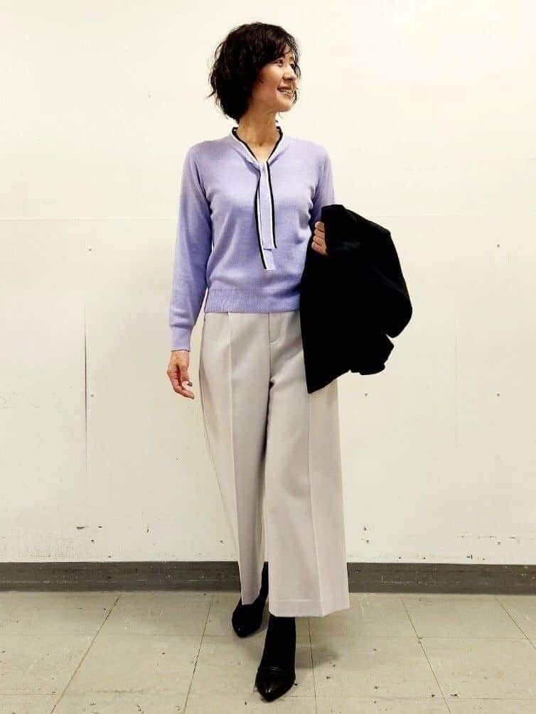 mayumayuさんの「Reflect｜【SS-4Lサイズ／衿が顔に当たらない◎】スタンドネックミドルコート」を使ったコーディネート