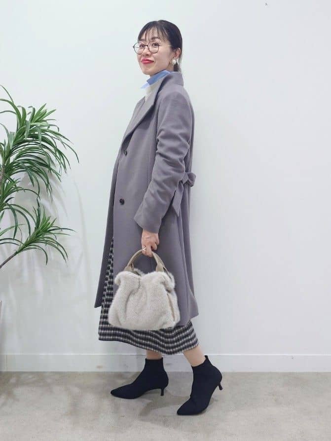 MUTSUKOさんの「UNTITLED｜【洗える】スポンディッシュ ボトルネックニット」を使ったコーディネート
