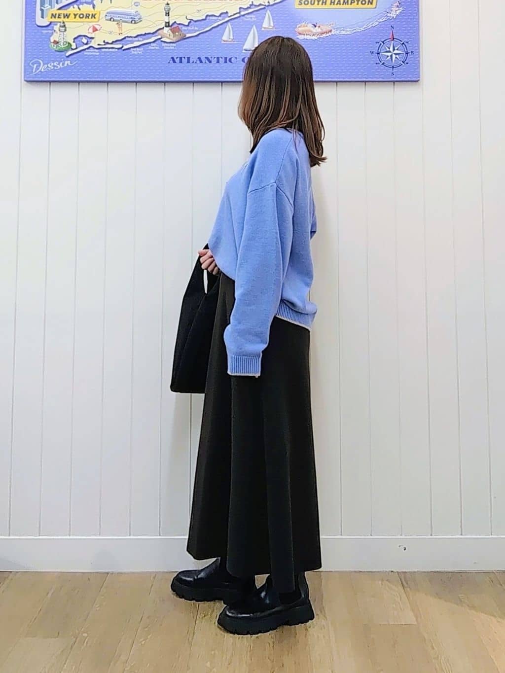 itoさんの「Dessin｜【洗える】ペイント風刺繍入り配色ラインニット」を使ったコーディネート