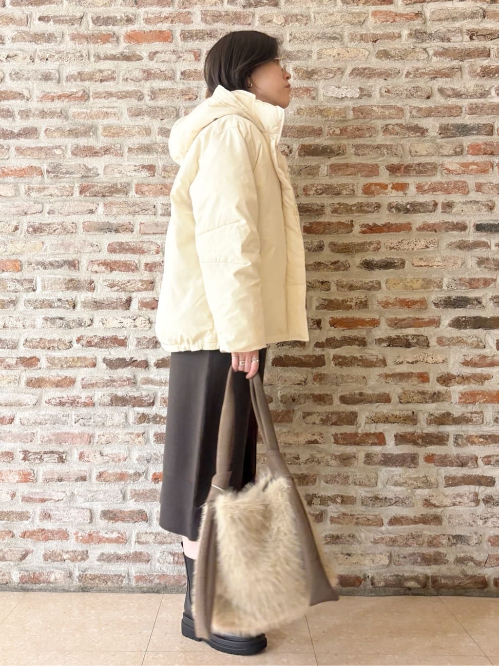 しばさんの「THE SHOP TK｜【ぎゅっとされているような暖かさ】撥水中綿ブルゾン」を使ったコーディネート