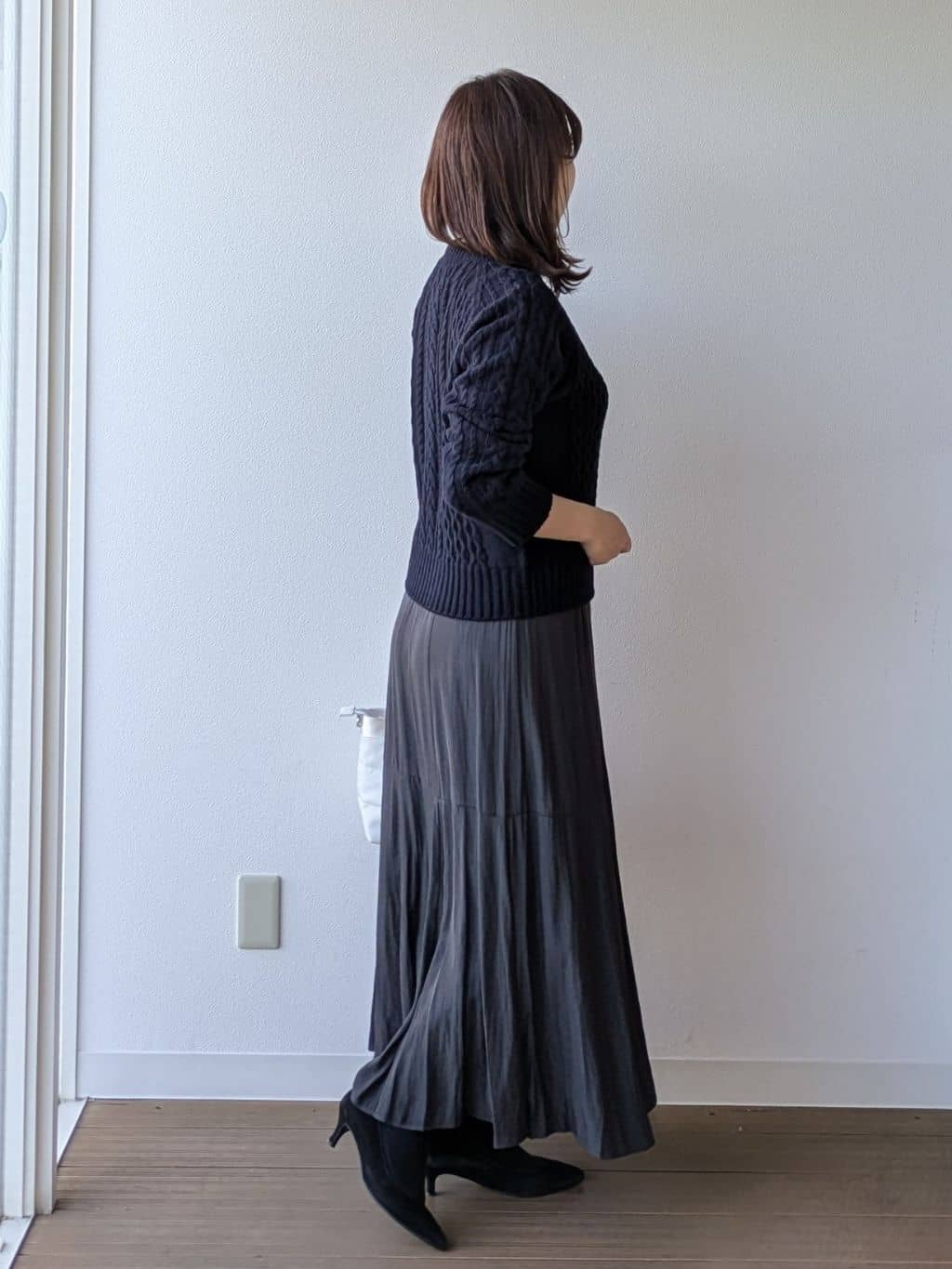 なみきさんの「UNTITLED｜【洗える】スポンディッシュ ケーブル柄ニット」を使ったコーディネート