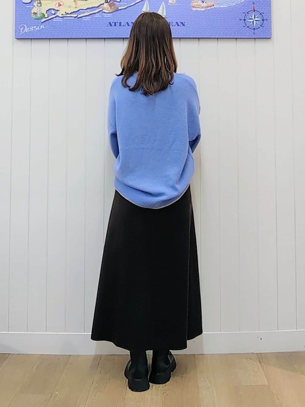 itoさんの「Dessin｜【洗える】ペイント風刺繍入り配色ラインニット」を使ったコーディネート