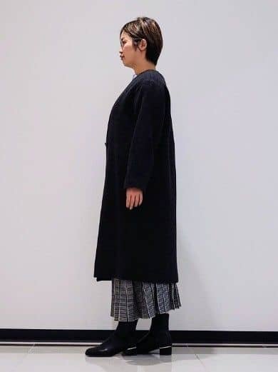 gissyさんの「INDIVI｜【軽量／ウール混】ライトフォルム ロングコート」を使ったコーディネート