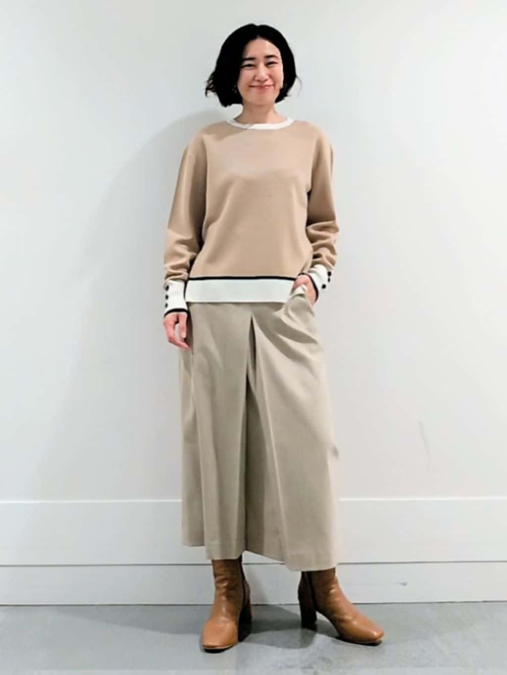 ミズタさんの「UNTITLED｜【アンサンブル可/洗える】ウールミラノリブニット」を使ったコーディネート