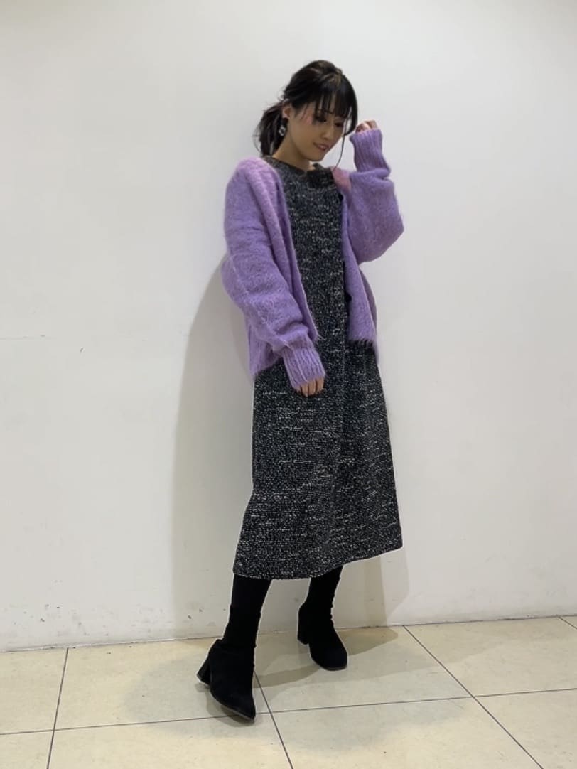 watanabeさんの「UNTITLED｜【洗える/ストレッチ】ツイードジャージワンピース」を使ったコーディネート