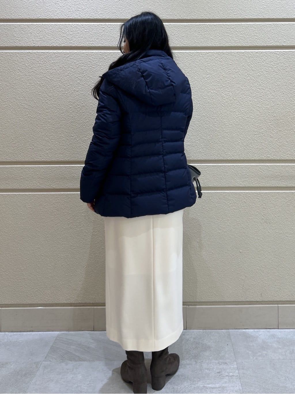 Momokaさんの「COUP DE CHANCE｜【FP800保温性◎／抗菌防臭／手洗い可】ミドル丈ダウンコート」を使ったコーディネート