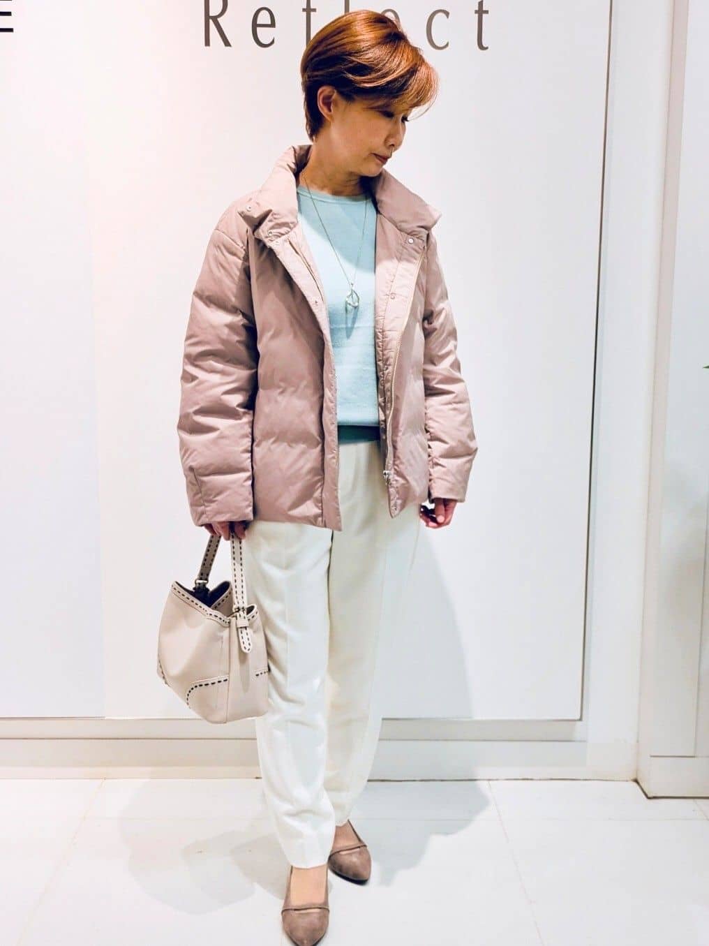 mamiさんの「Reflect｜【ゆったり着られる◎】ラグランスリーブニット」を使ったコーディネート