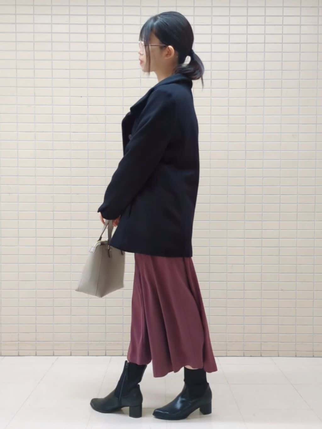 ひまりさんの「Reflect｜【SS-4Lサイズ／衿が顔に当たらない◎】スタンドネックミドルコート」を使ったコーディネート