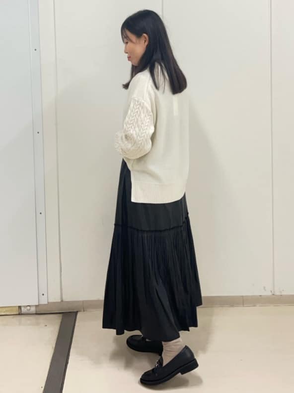 Rihoさんの「Reflect｜【腰周りすっきり◎】プリーツギャザースカート」を使ったコーディネート