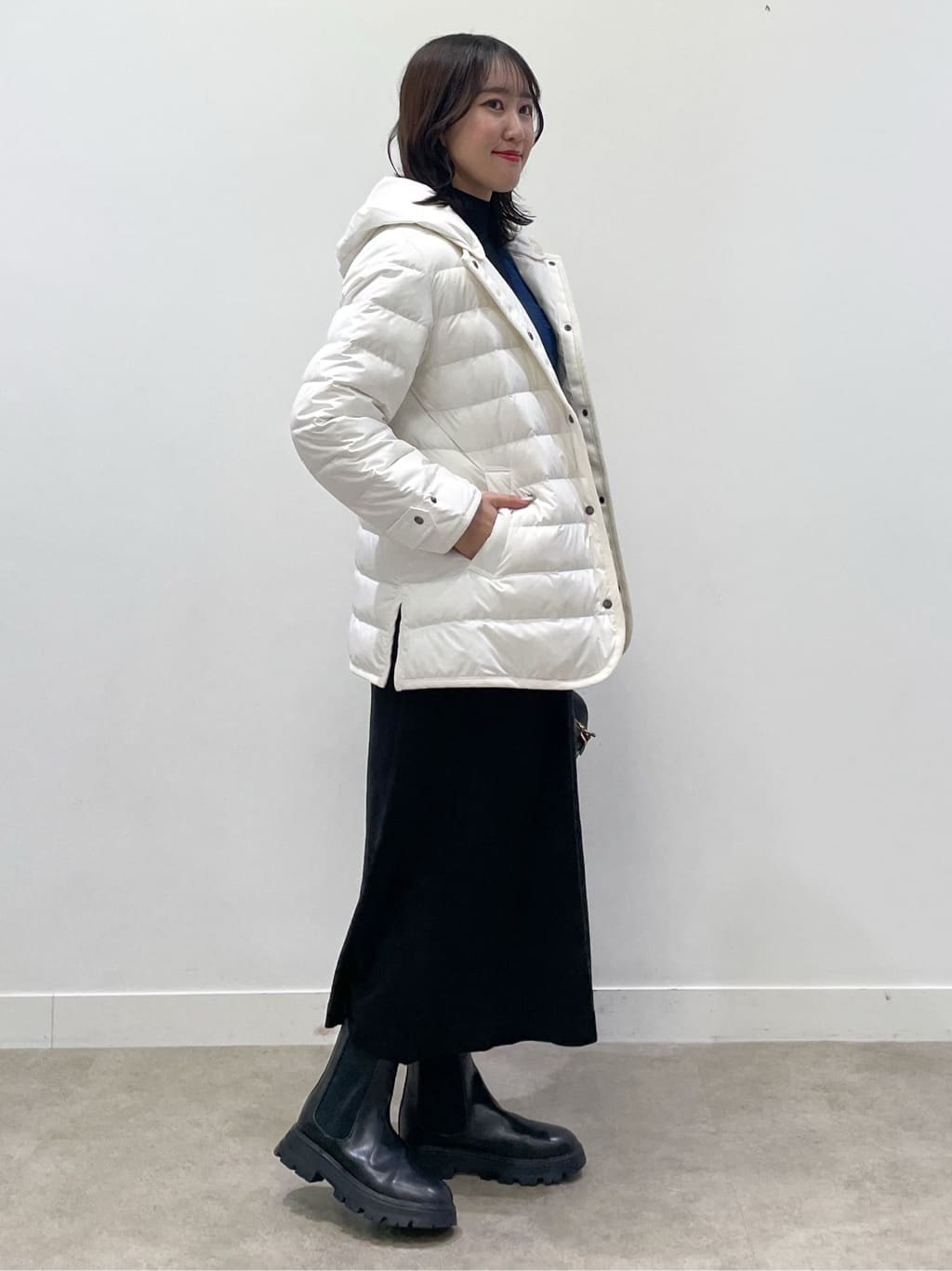 yukariさんの「Dessin｜【撥水・2WAY】ミュラーダウンコートミドル丈」を使ったコーディネート