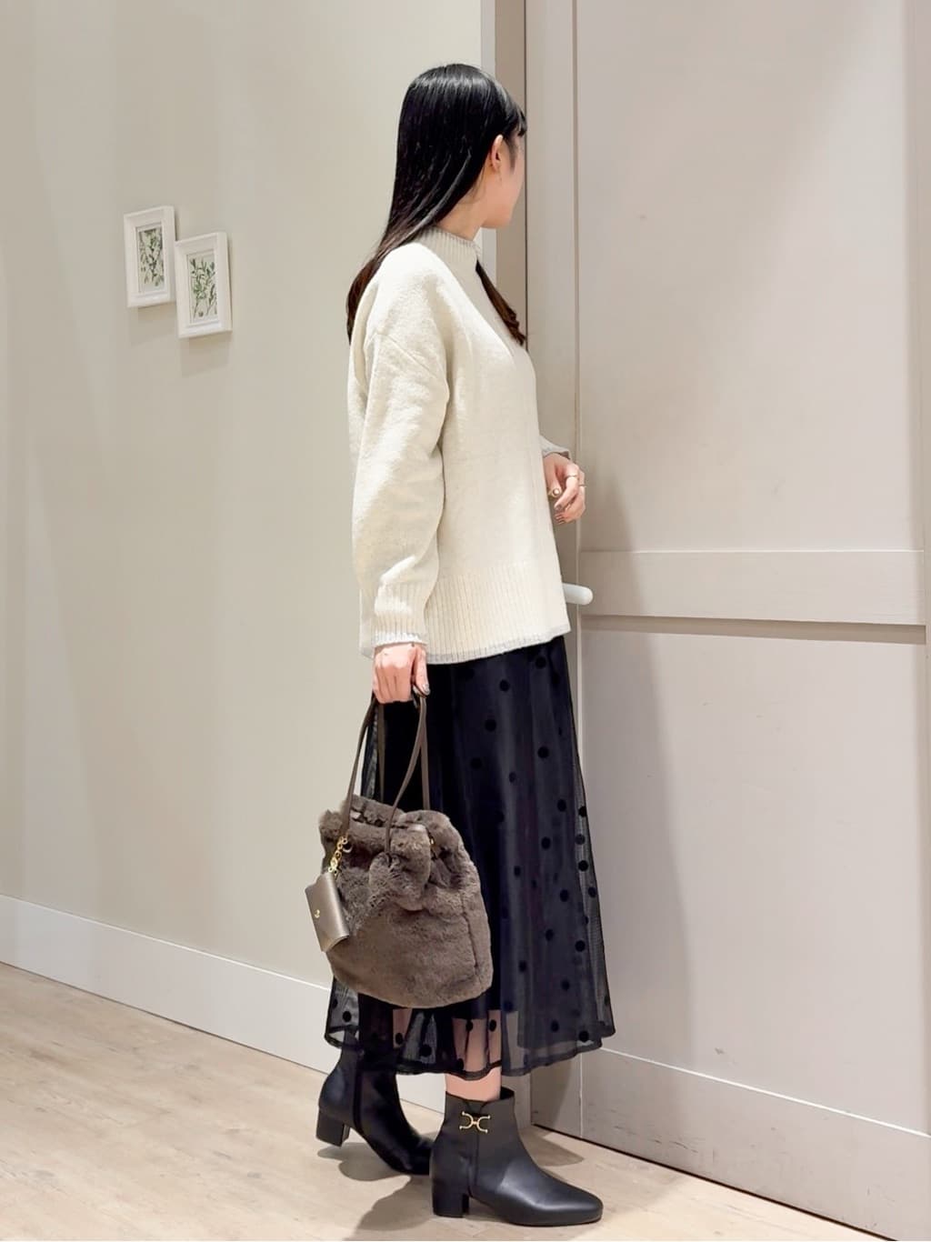 Mayuさんの「grove｜【洗える】ふんわりウール混オーバーサイズニット」を使ったコーディネート