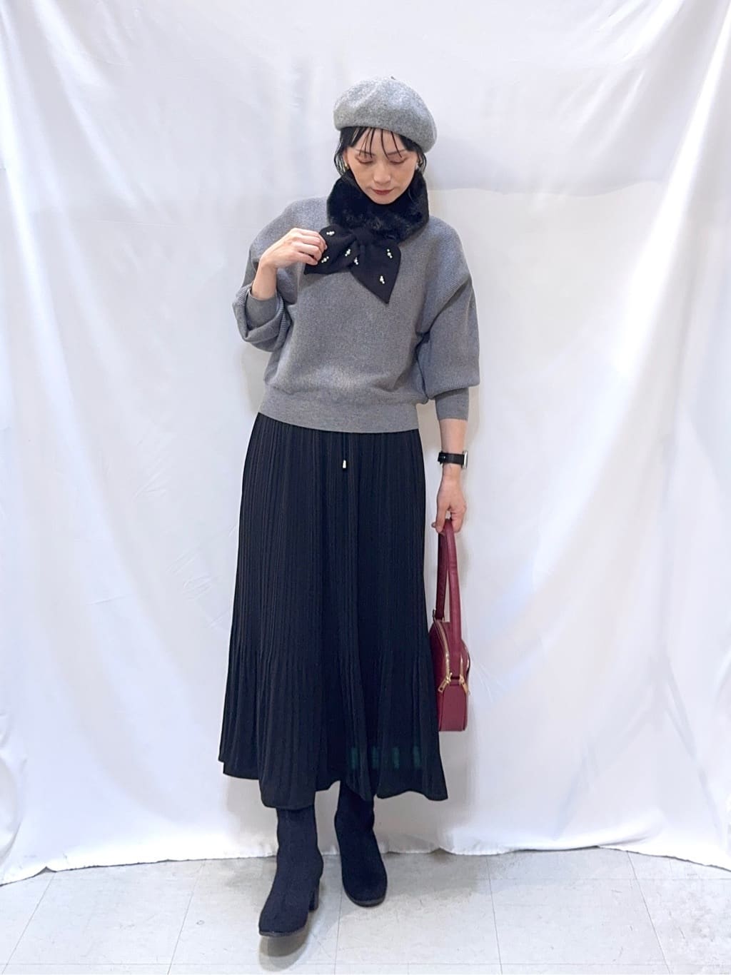 𝐇𝐢𝐫𝐨𝐦𝐢さんの「SHOO･LA･RUE｜起毛ニットブーツ」を使ったコーディネート