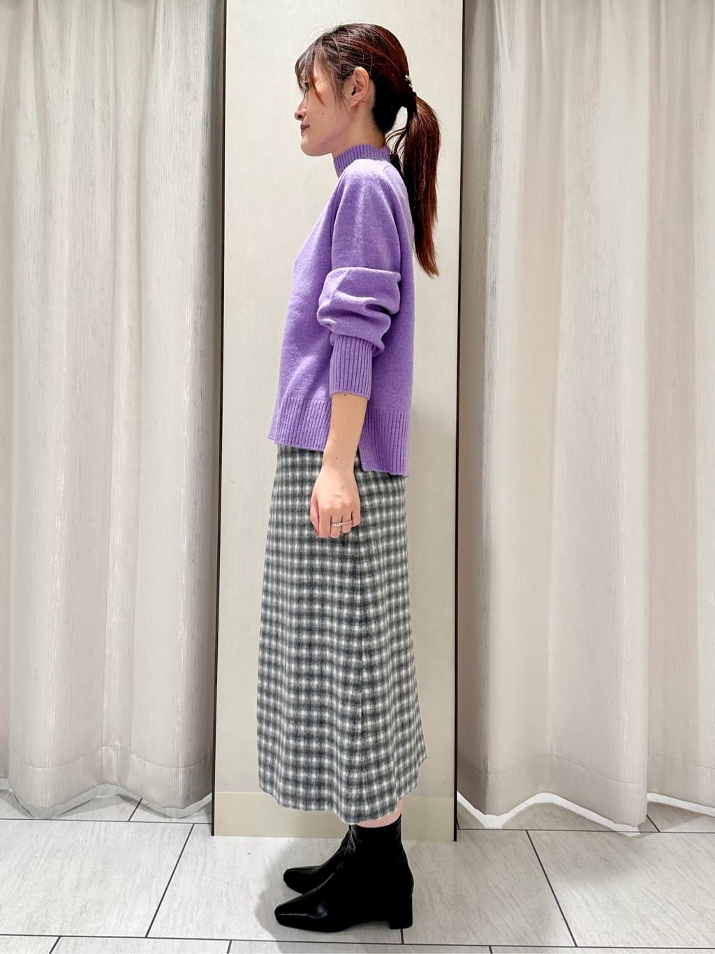 komiさんの「UNTITLED｜【8色展開/洗える】ウールカシミヤ ハイネックニット」を使ったコーディネート
