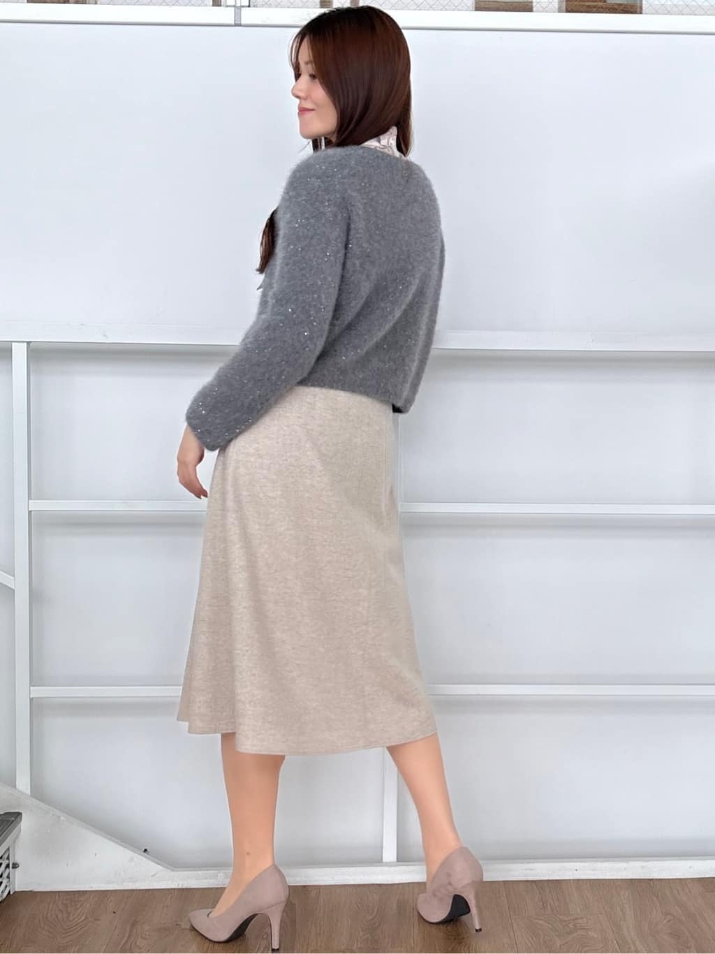 sayaさんの「COUP DE CHANCE｜【フォックス混】ショート丈ニットトップス」を使ったコーディネート