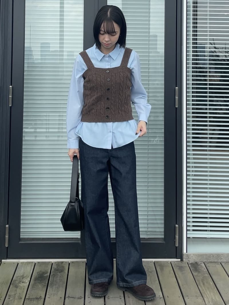 NATSUMIさんの「grove｜【SETITEM】ケーブルニットビスチェ」を使ったコーディネート