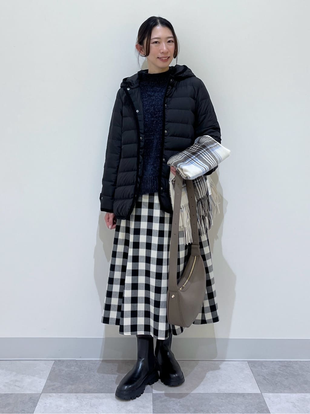 canaさんの「Dessin｜【撥水・2WAY】ミュラーダウンコートミドル丈」を使ったコーディネート