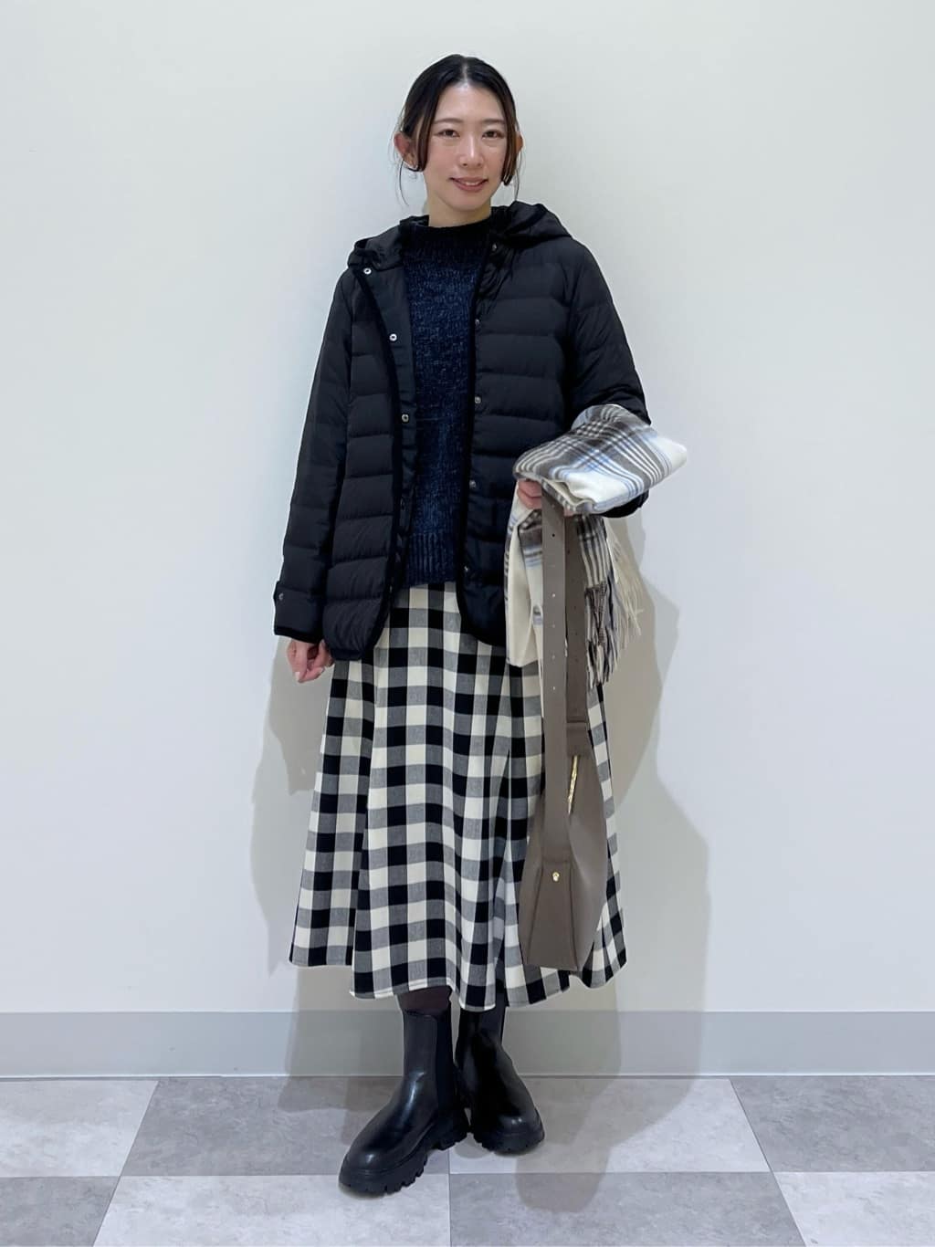 canaさんの「Dessin｜【撥水・2WAY】ミュラーダウンコートミドル丈」を使ったコーディネート